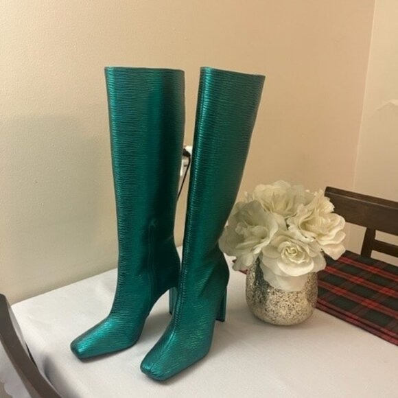 Zara Green Knee High Boots (BRAND NEW) - Picture 3 of 7